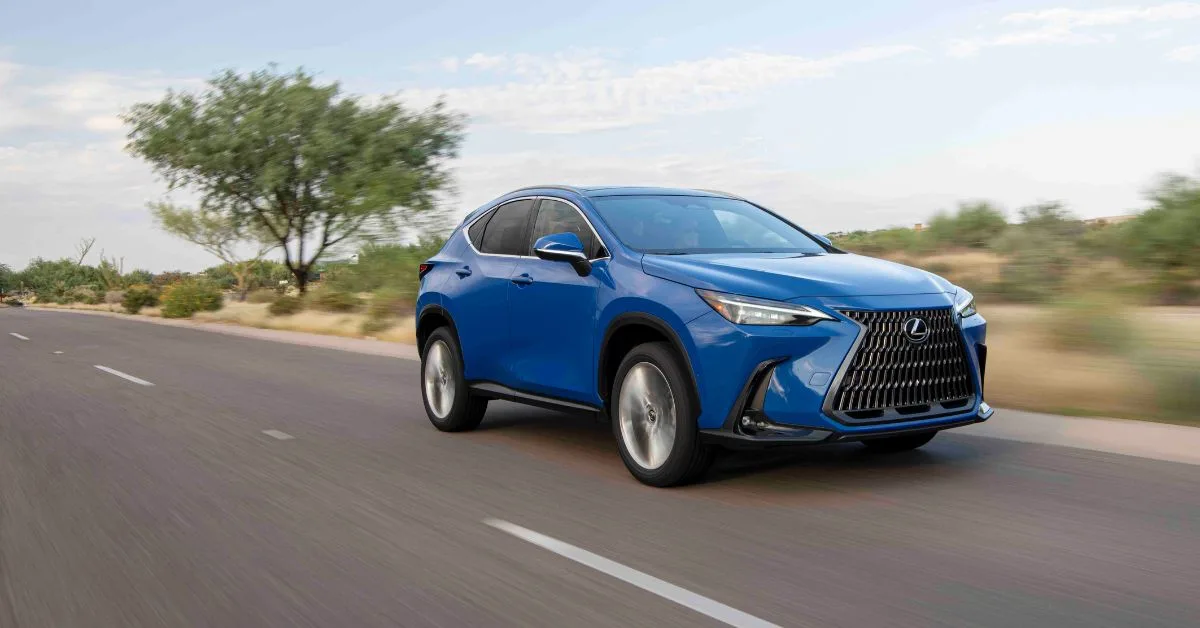 2024 Lexus NX Blue Front In Motion