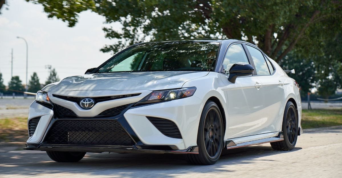 2020 Toyota Camry TRD, White, best used sedans under $20k