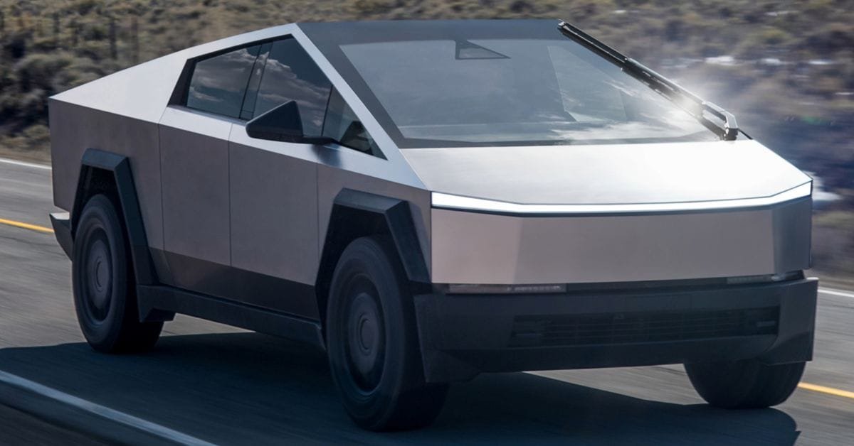 Tesla Cybertruck driving