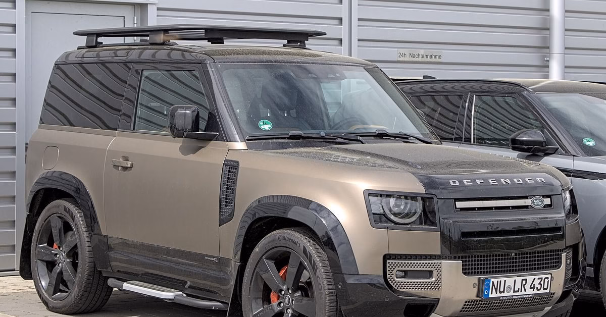 Current Land Rover Defender 90 (L663) three-door in bronze