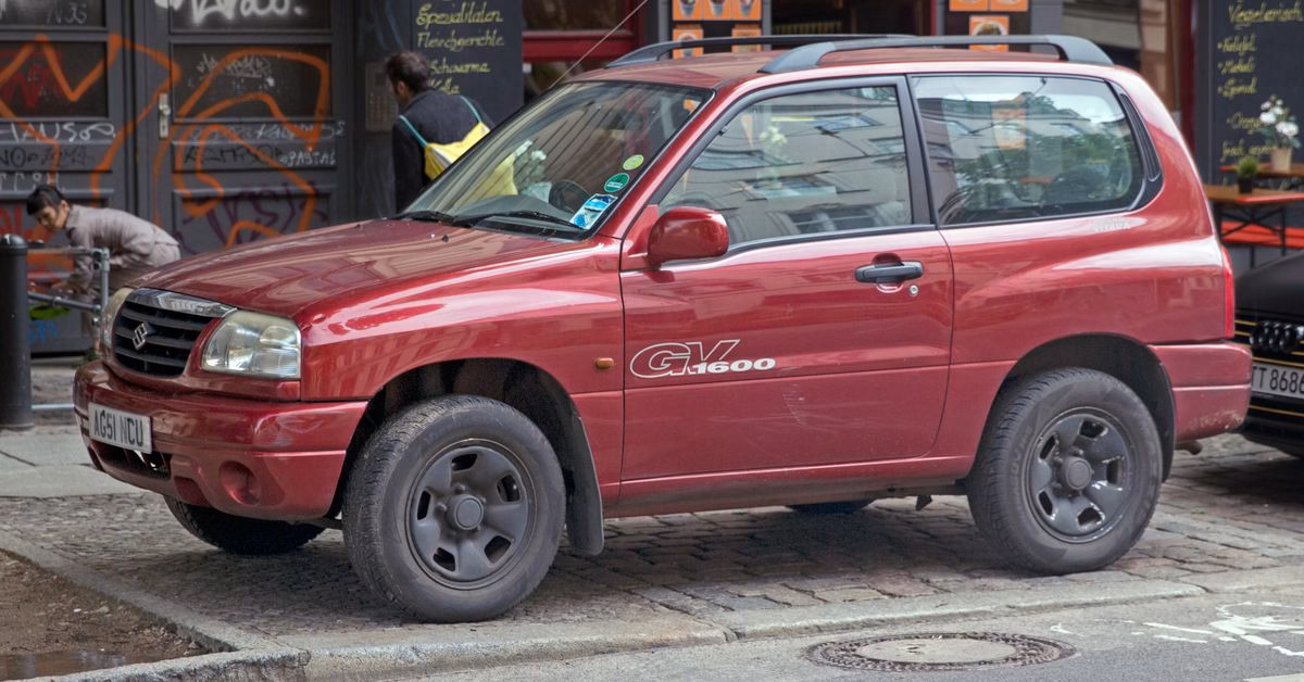 First-generation Suzuki Grand Vitara three-door in red